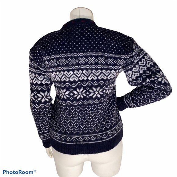 L.L. Bean VTG Preppy Faire Isle Cardigan Sweater - Picture 3 of 6